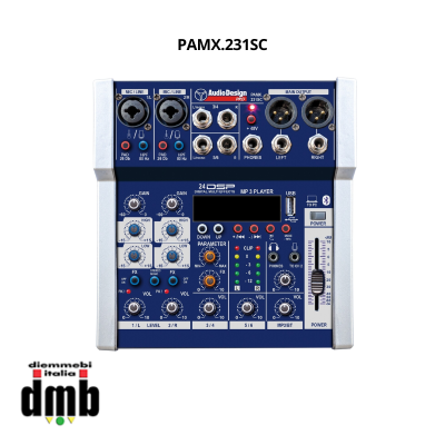 AUDIODESIGN PRO - PAMX.231SC - Mixer professionale 2+1+1 canali - USB/BT - 16 effetti con DSP