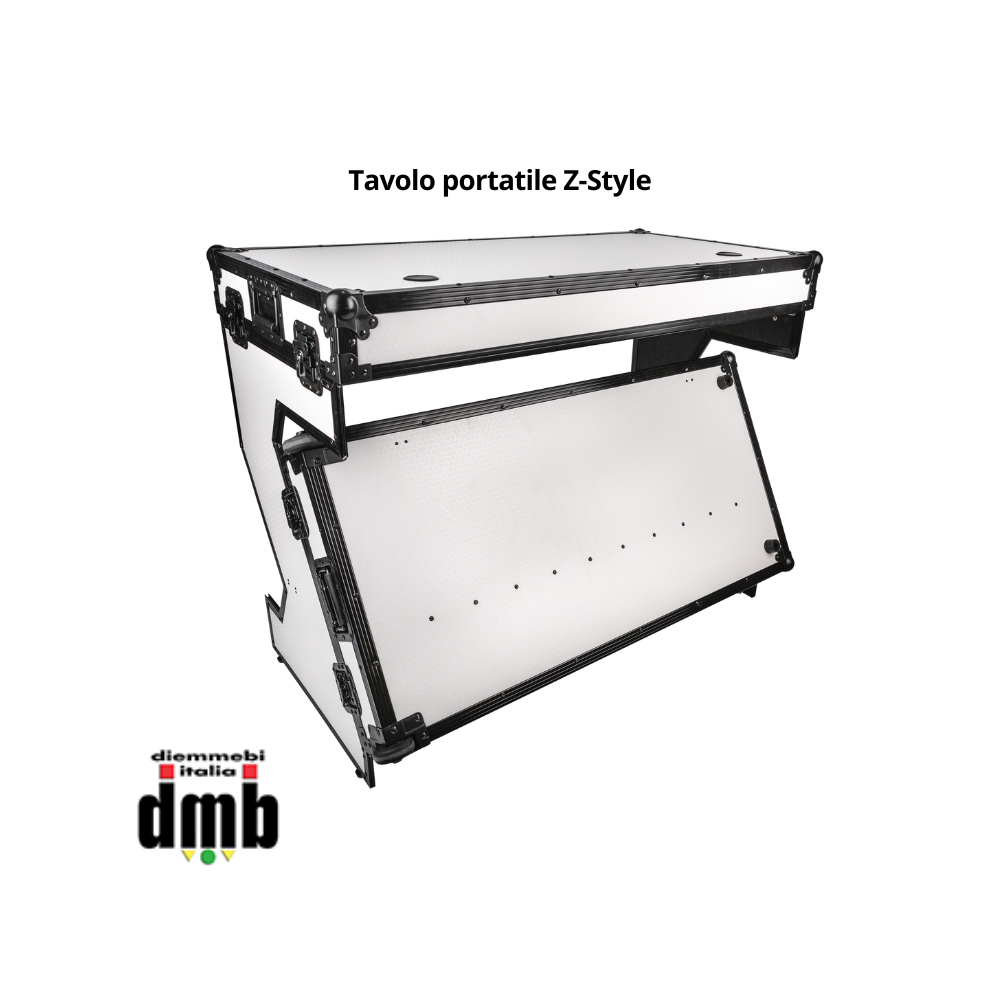 SHOWGEAR - Tavolo portatile Z-Style - Multiuso - Hybrid Flight Case - Bianco - E804002