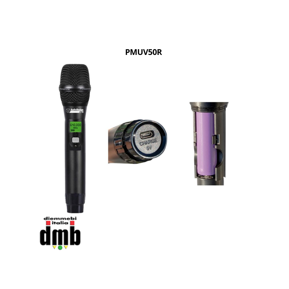 AUDIODESIGN - PMUV50R - Radiomicrofono palmare ricaricabile