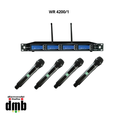 WORK - WR 4200/1 - Sistema wireless quadruplo con 4 microfoni palmari