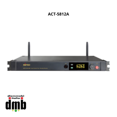 Kit radiomicrofono MIPRO ACT-5812A + 2 ACT-58H - Ricevitore doppio ACT 24 canali 5,8GHz e Trasmettitore impugnatura
