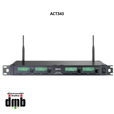 Kit conference 1 MIPRO - Ricevitore quadruplo, base microfono da tavolo wireless e Microfono Gooseneck a condensatore con LED