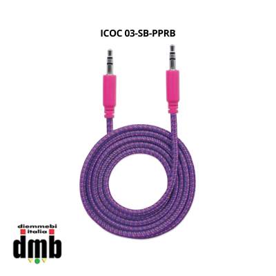MANHATTAN - ICOC 03-SB-PPRB - Cavo Audio con Guaina Intrecciata 1m Viola/Fucsia con Blister