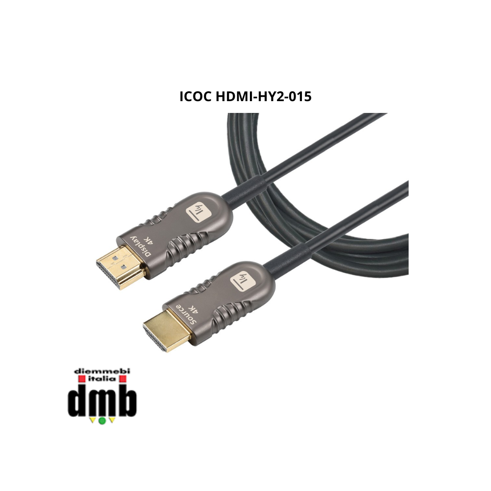 TECHLY - ICOC HDMI-HY2-010 - Cavo HDMI™ 2.0 4K Ultra HD Attivo in Fibra Ottica HDMI™ A/A M/M 10m