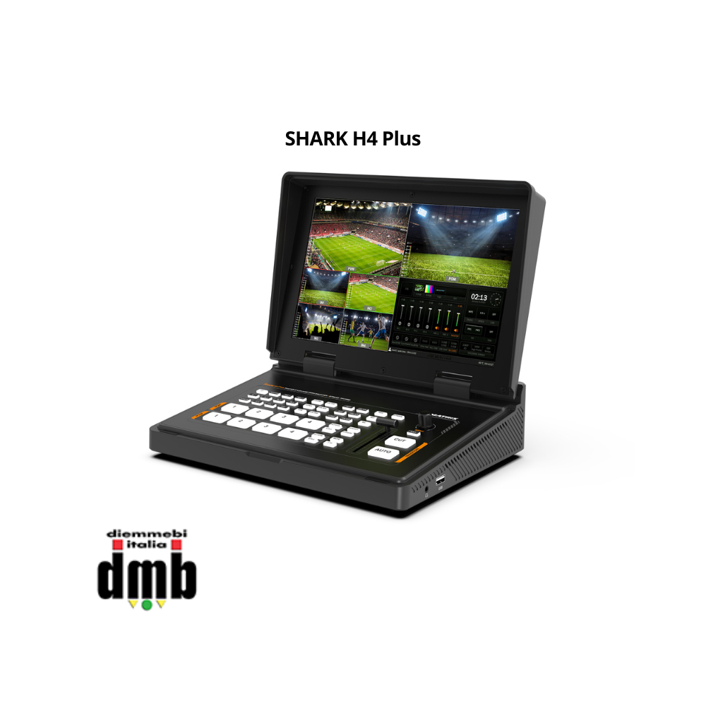 AV Matrix - SHARK H4 Plus - Streaming Video Switcher 4 Canali HDMI - Recorder USB/SDCard - Schermo Multiview incorporato da 10,1