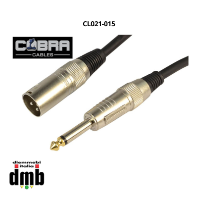 Cobra Pro - CL021-015 - cavo XLR M - Jack 6.3 mm Mono| 1,5 m