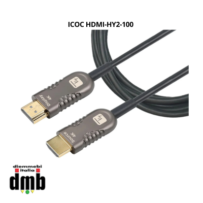 TECHLY - ICOC HDMI-HY2-100 - Cavo HDMI™ 2.0 4K Ultra HD Attivo in Fibra Ottica HDMI™ A/A M/M 100m