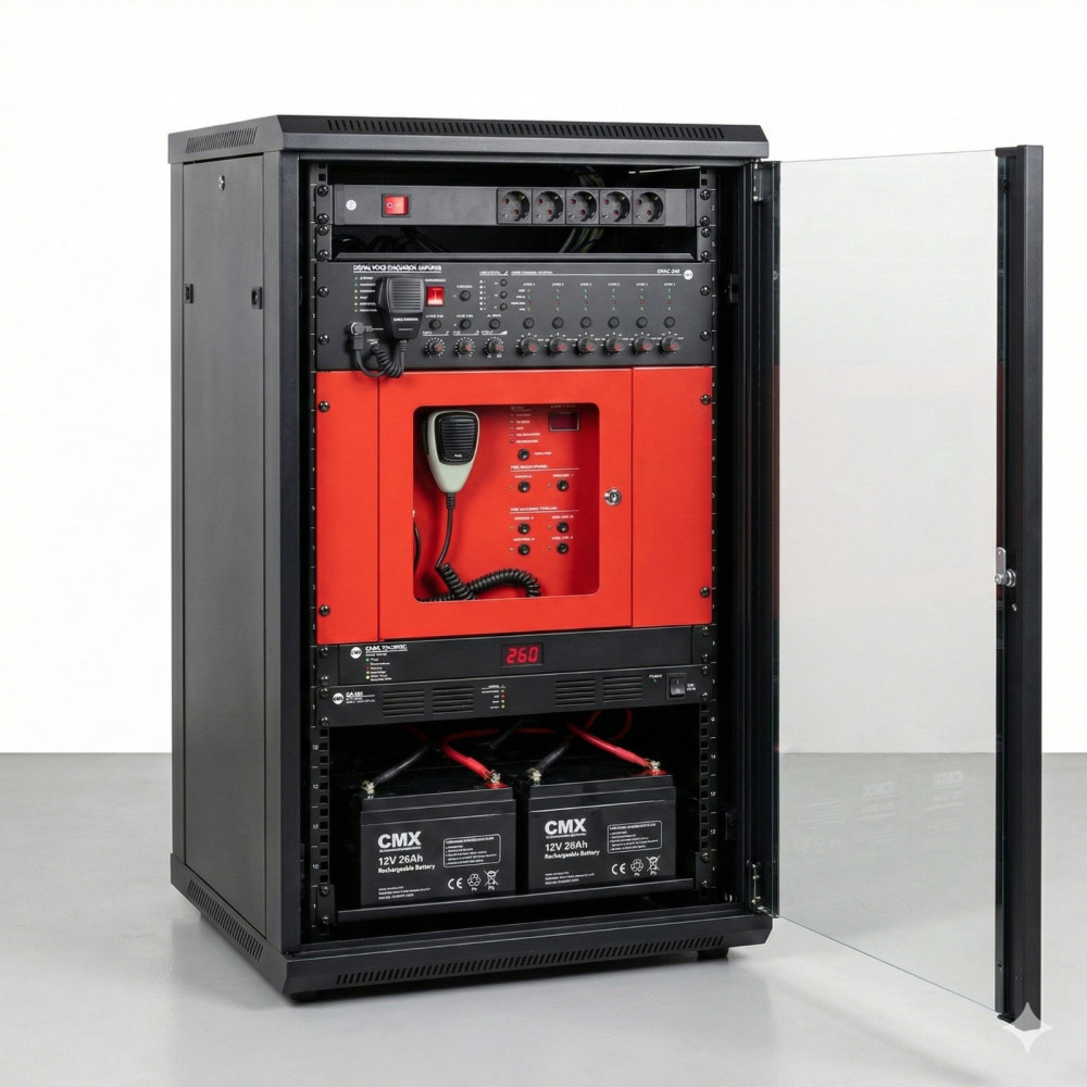 Kit Completo CMX EVAC-240 - Sistema Evacuazione Vocale EN54-16 in Rack 12U