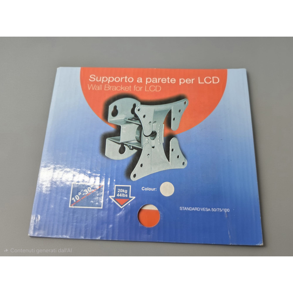 Supporto a Parete Orientabile per TV/Monitor LCD | 10"-30" | VESA 50/75/100 | Grigio Metallo