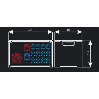 Quadro Elettrico Portatile CU-CIN 1/54/7F | Power Box 63A 35kW (IP44)