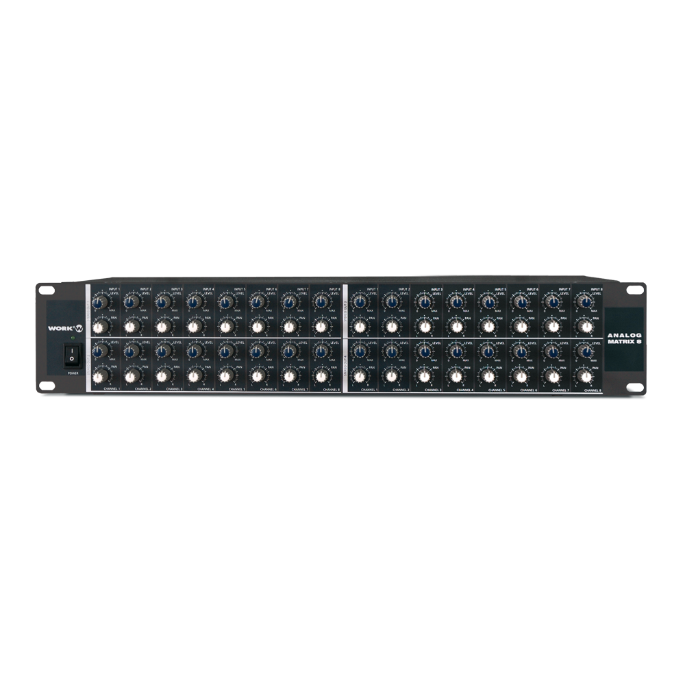 WORK - Analog Matrix 8 | Mixer Audio a Matrice 8 Ingressi e 8 Uscite (2U Rack)