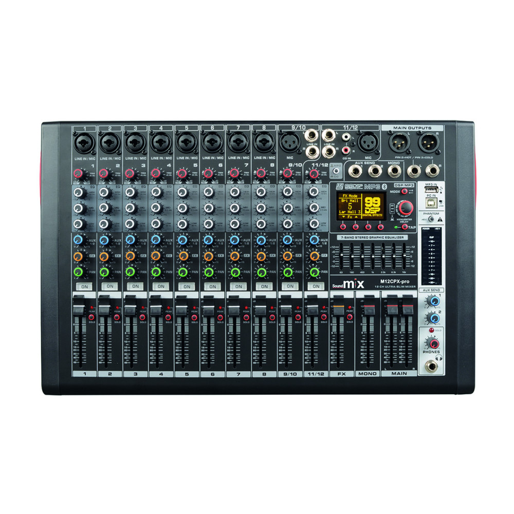 Sound Mix - M12-CPX-pro | Mixer 12 Canali con MP3/USB e Bluetooth