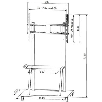 Techly ICA-TR30 | Supporto a Pavimento con Ruote per TV 55-100" 150kg