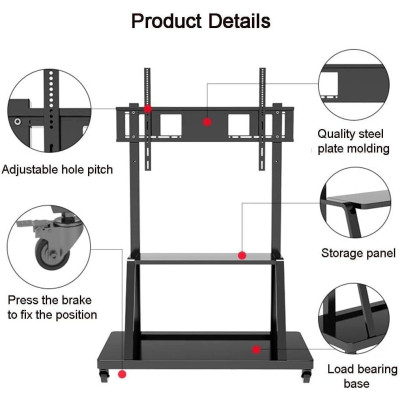Techly ICA-TR30 | Supporto a Pavimento con Ruote per TV 55-100" 150kg