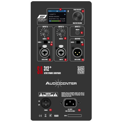 Audiocenter SA312+ | Diffusore Attivo in Legno 12" 1000W con DSP e Bluetooth