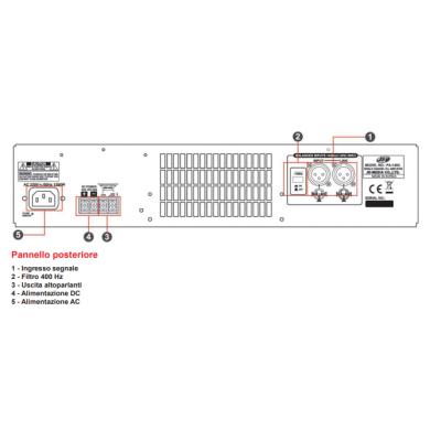 JD MEDIA - PA-112C - Amplificatore Finale di potenza 1 canale 100V 120W RMS