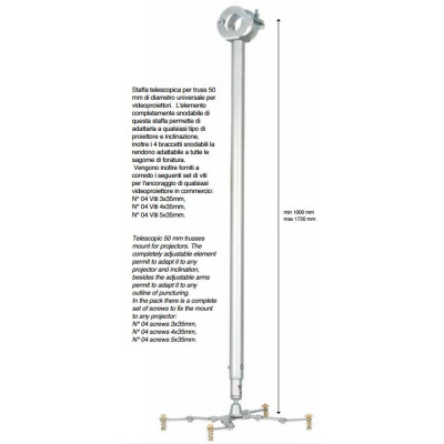 MD ITALY - SUPPRO4AM - Staffa telescopica per truss 50 mm di diametro universale per videoproiettori