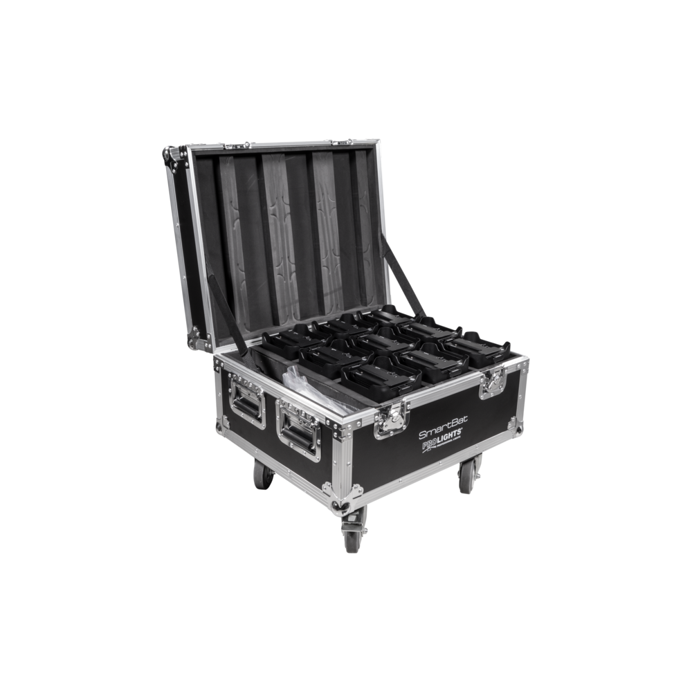 PROLIGHTS FCLSMARTBAT - Roadcase flight-case con scomparti e ruote per 9xSMARTBAT