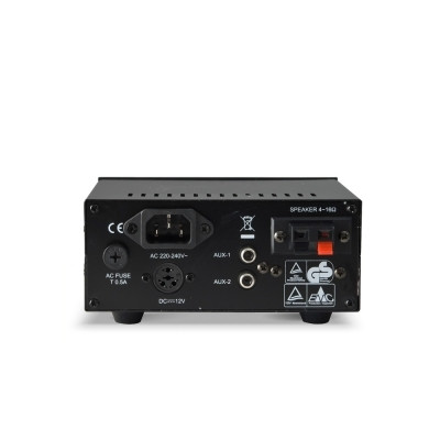 WORK - PA 25/TU 15 - Kit PA: Amplificatore mixer da 10W + 2 Altoparlante a tromba IP66 15W a bassa impedenza 8"