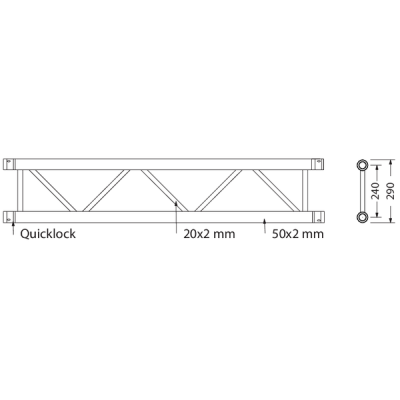 PROTRUSS - SF30350 - Traliccio a sezione piana lineare lunghezza 350 cm
