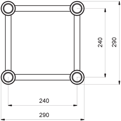 PROTRUSS - SQ30150 - Traliccio a sezione quadrata lunghezza 150 cm