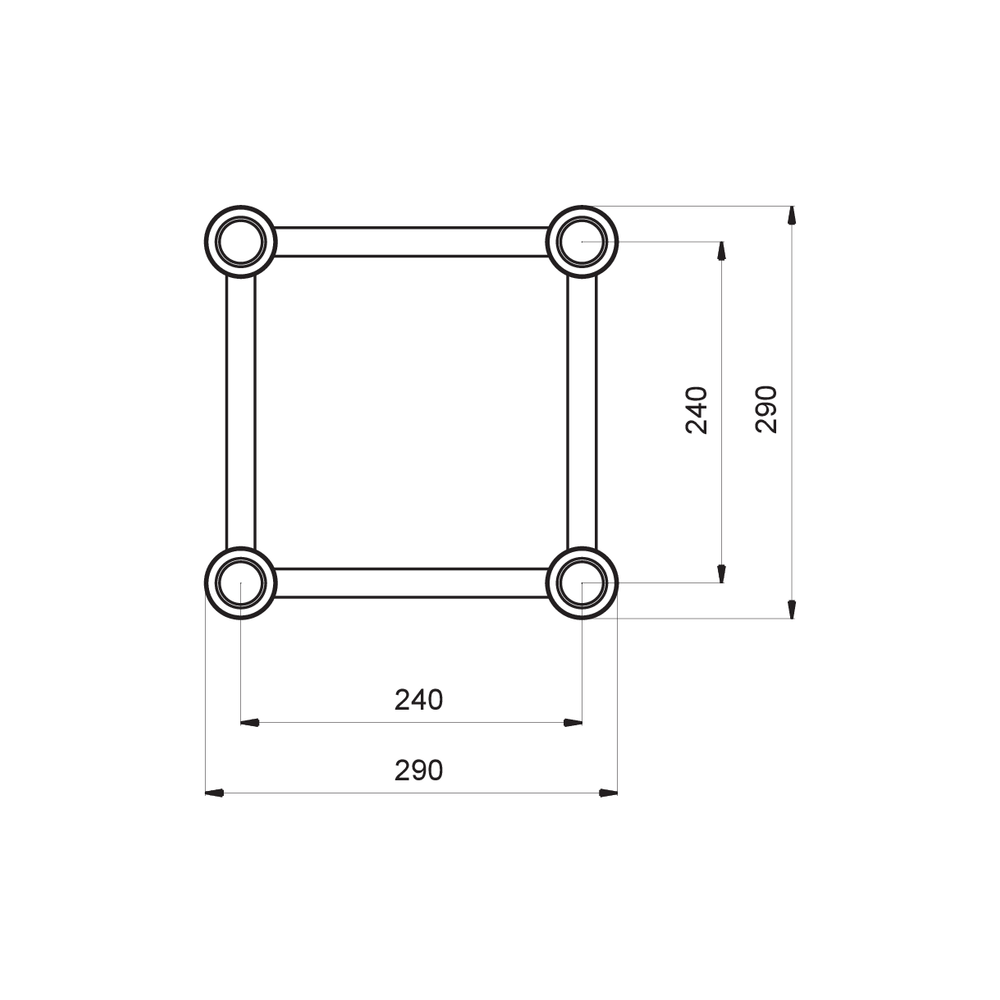 PROTRUSS - SQ30025 - Traliccio a sezione quadrata lunghezza 25 cm