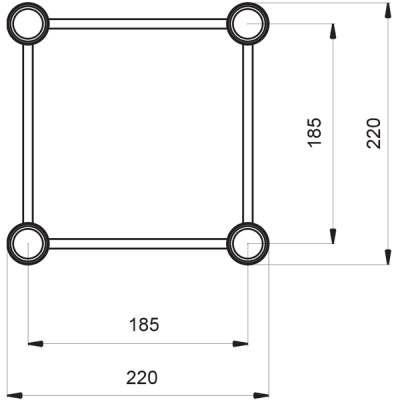 PROTRUSS - SQ22250 - Traliccio sezione quadrata 22 cm lunghezza 250 cm