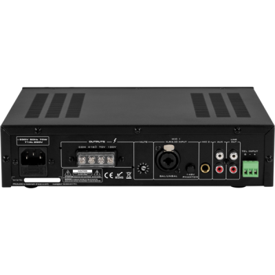 PROAUDIO - AM840 - Amplificatore mixer 40W 4 Ohm 70/100V 4 ingressi Mic1 48V Phantom