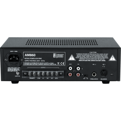 PROAUDIO - AM860 - Amplificatore mixer 60W 4 Ohm 70/100 V 3 ingressi per PA