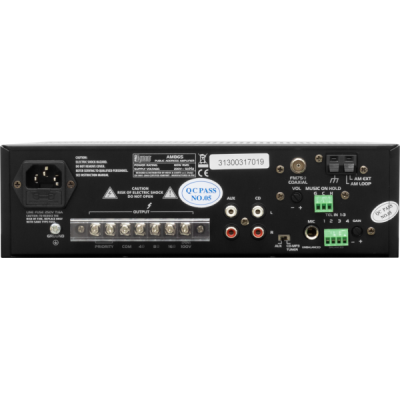 PROAUDIO - AM865 - Amplificatore mixer 60W 4 Ohm 70/100V con lettore MP3/USB, FM
