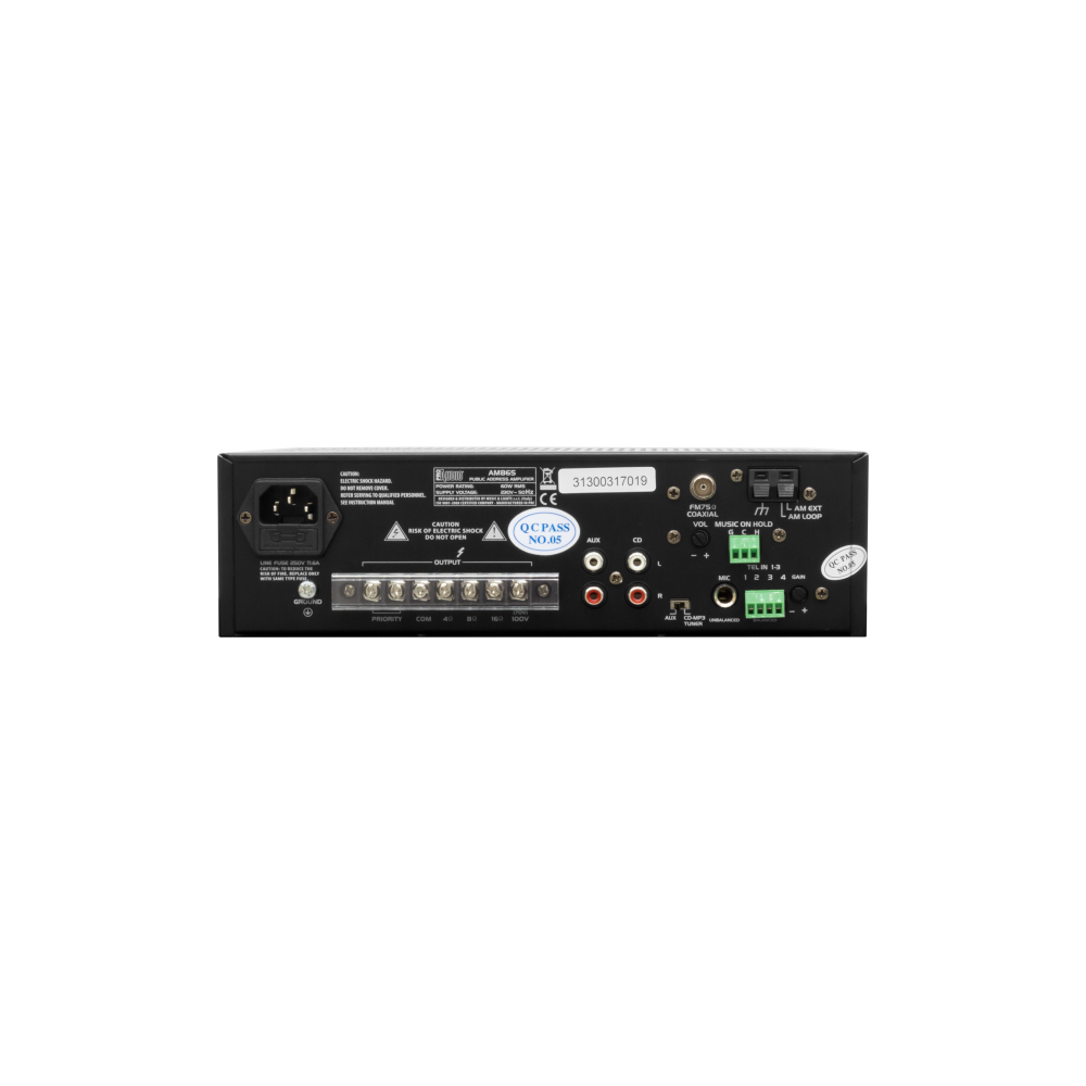PROAUDIO - AM865 - Amplificatore mixer 60W 4 Ohm 70/100V con lettore MP3/USB, FM