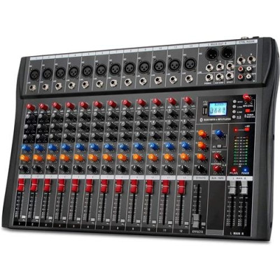 SINEXTESIS - CT-120S - Mixer 12 canali (reali) MP3 USB Bluetooth con Effetto Echo