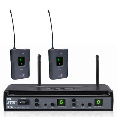 JTS - E-7DU/E-7TBD - 42546 - Radiomicrofono UHF PLL 16 canali con doppio trasmettitore bodypack