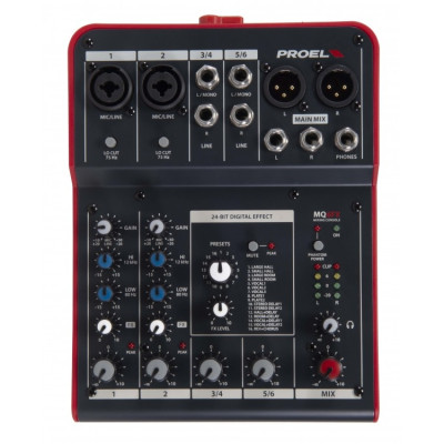 PROEL - MQ 6 FX - Mixer compatto a 6 canali con FX