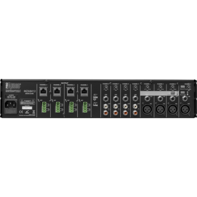 PROAUDIO - MZA8412 - Mixer da 2U rack amplificato, dotato di 8 ingressi e 4 uscite assegnabili