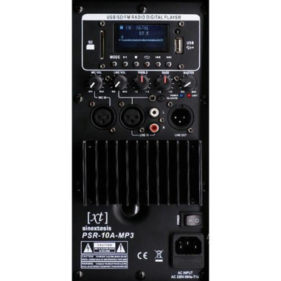 SINEXTESIS - PSR-10A-Mp3 - Diffusore Attivo 250W (LF 10" + HF 1") con Display LCD, Player Mp3 (USB/SD), Radio FM e Telecomando