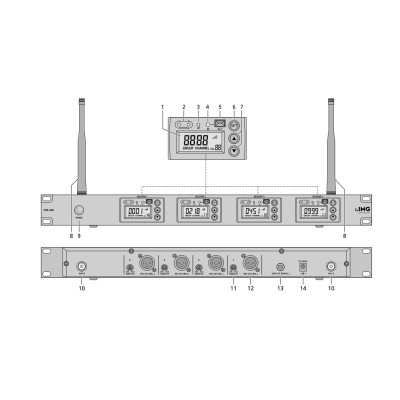 ZZIPP - TXS-646/4 - Ricevitore multifrequenza a 4 canali + 3 Microfoni da tavolo + 1 Microfono a mano