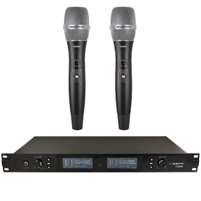 ZZIPP - TXZZ800 - Set radiomicrofonico con 2 microfoni palmari Wireless e Ricevitore a rack