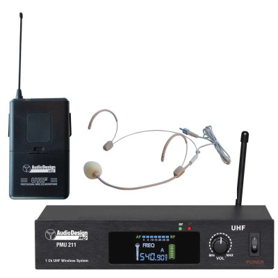 PMU 211BP - AUDIO DESIGN PRO - Radiomicrofono UHF 1 Ch. + Microfono ad archetto con body pack