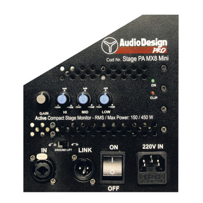 Stage PA MX8 Mini - AUDIO DESIGN PRO - Monitor da palco professionale attivo 8" coassiale