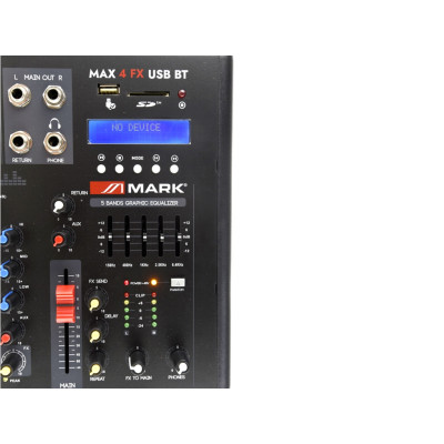 MARK - MAX 4 FX USB - Mixer a 2+1 canali. Lettore/Registratore.