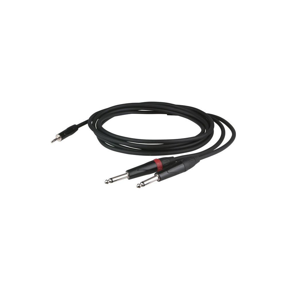 DAP - FLX31150 - 1.5 meter stereo mini-jack to 2 mono L / R jack cable