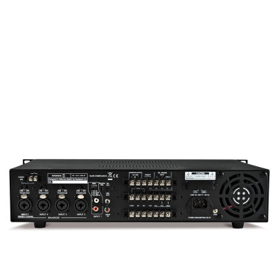 WORK - PA 120 USB/R - Mixer amplificatore audio da 120 W RMS su 8 Ohm, L100 V con Interfaccia USB / MP3