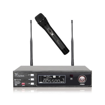 TSYMBOLS - TS610-HT61- UHF Single CH. Diversity receiver with balanced and unbalanced outputs with HT-61 handheld microphone