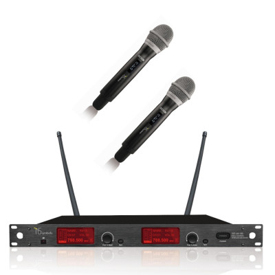 TSYMBOLS - AM100-AH100-B3 - UHF Dual CH. Diversity receiver with two AH100-B3 handheld microphone