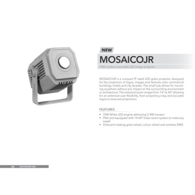 PROLIGHTS - MOSAICOJR - 70W IP66 zoomable LED projector with gobo and color wheel