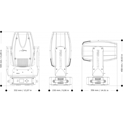 PROLIGHTS - JETSPOT4Z - Testa mobile Spot LED 180W 6.800 K CMY