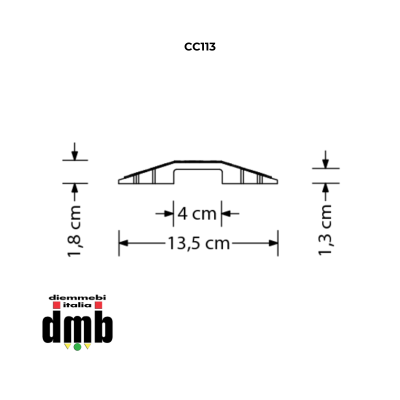 PROTRUSS - CC113/10 - Confezione da 10 pezzi di Canaline pedane passacavo a singola corsia