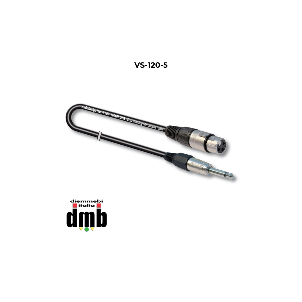 VS-120-5 - AUDIO DESIGN PRO - Cavo microfonico SMART Line XLR F - Jack 6,3 - 5 m